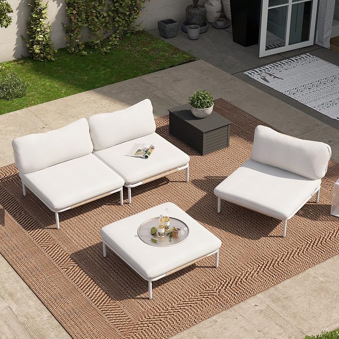 Crestlive Products Outdoor Patio Furniture Set, 4 Seater Modular Oversized by CrestliveProducts