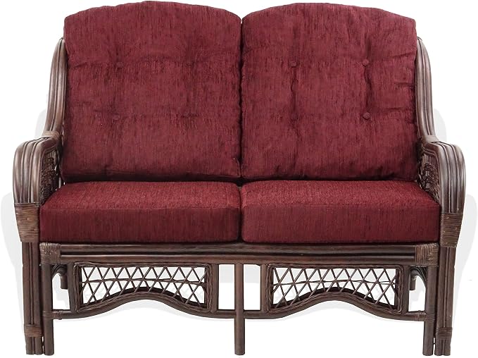 Malibu Lounge Loveseat Sofa Natural Rattan Wicker Handmade Design - Image 3