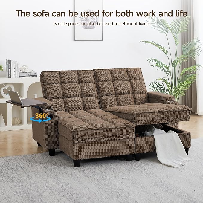 70.9" Chaise Lounge Chair Indoor, Oversized Boucle Upholstered Sofa Bed - Image 6