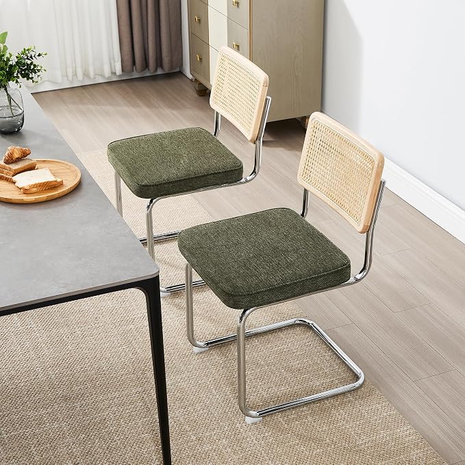 Zesthouse Natural Rattan Dining Chairs Set of 6, Mid Century Modern Dining - Image 9