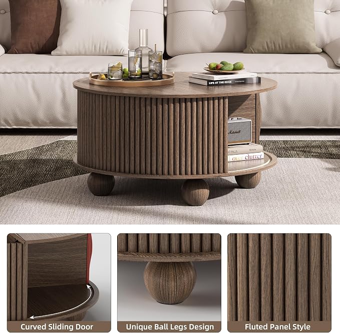 SULIVES Round Coffee Table - Image 3