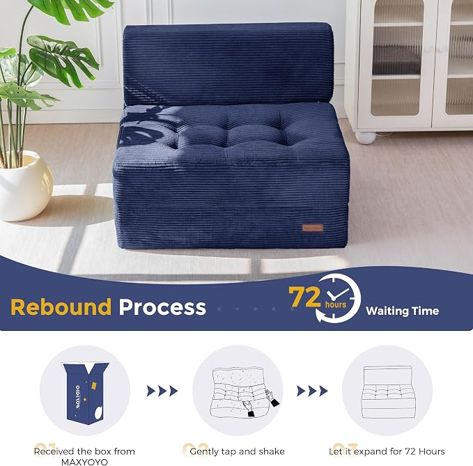 MAXYOYO 8" Folding Sofa Bed, Fold Out Chair Bed Sleeper Chair, Convertible - Image 8