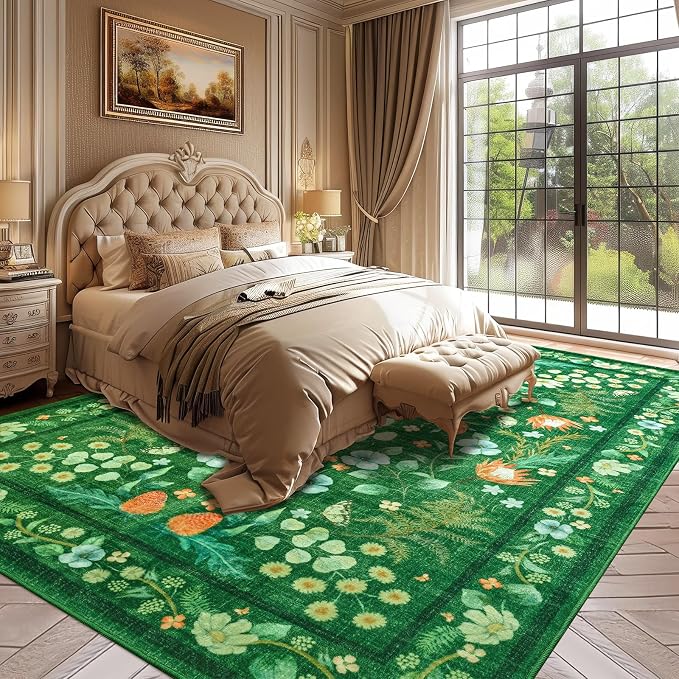 Area Rugs for Living Room, 6x9 Washable Vintage Rug for Bedroom, Non-Slip - Image 6