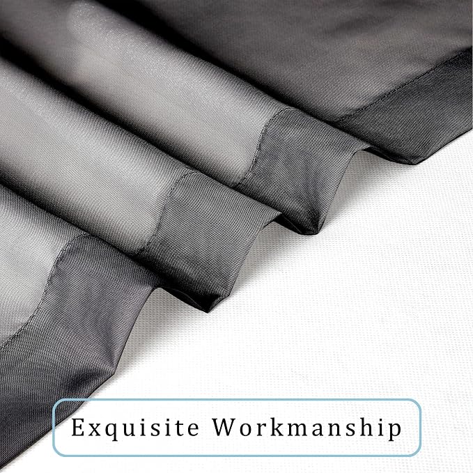 OWENIE Short Sheer Curtains 30 Inches 2 Panels Set, Kitchen Tiers Light - Image 8