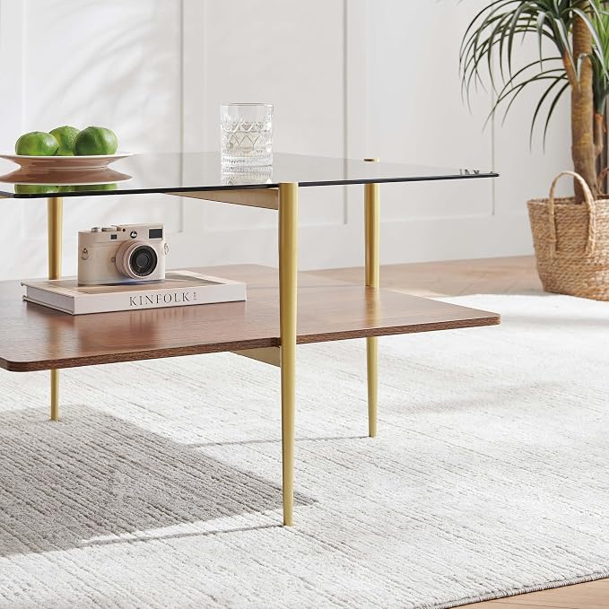 LumFurn Square Coffee Table, Mid-Century Modern Design, L30 x W30 x H17 Inch - Image 6