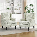 Pia Ricco Set of 2 Floral Accent Chairs, High Back Upholstered Armchairs by PiaRicco