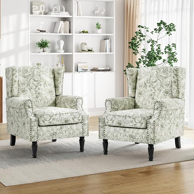 Pia Ricco High Back Floral Accent Chair - Image 6