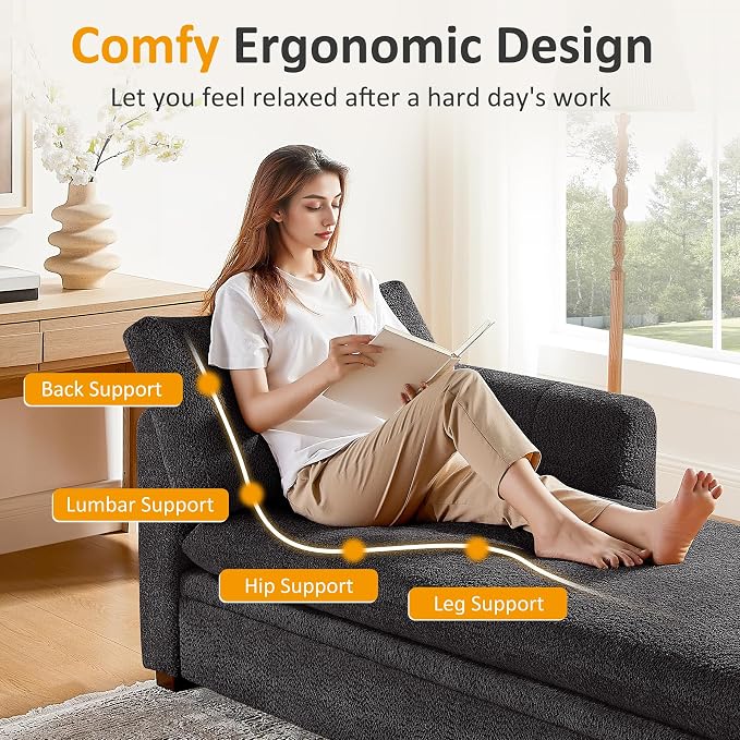 VANOMi Oversized 70.47'' Chaise Lounge Chair Indoor, Modern Upholstered Sofa Bed - Image 5