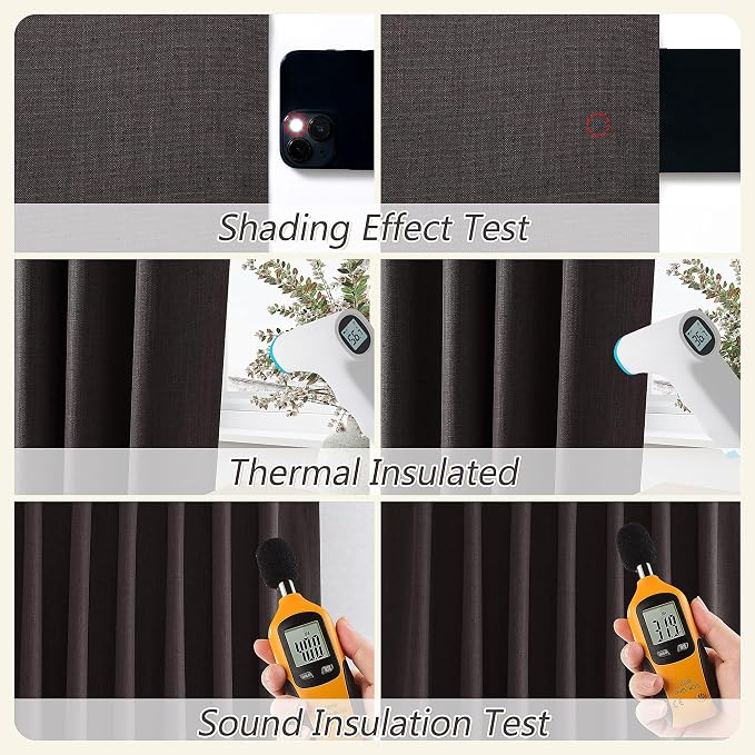 Guken 100% Blackout Curtains 102 Inch Length 2 Panels Set - Image 5