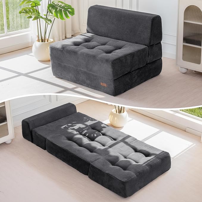 MAXYOYO 8" Folding Sofa Bed, Fold Out Chair Bed Sleeper Chair, Convertible by MAXYOYO