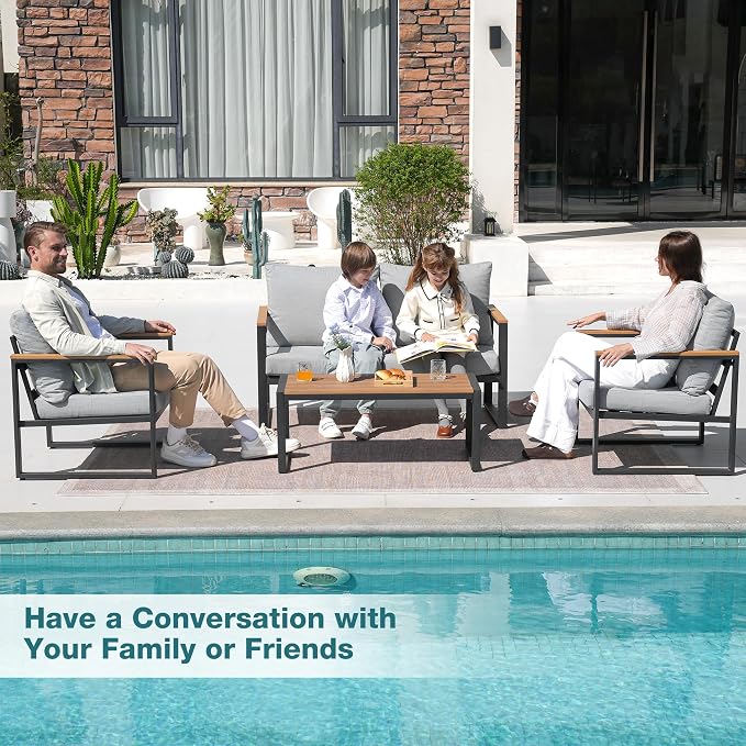 Patio Furniture Set, 4 Pieces Outdoor Patio Furniture - Image 3