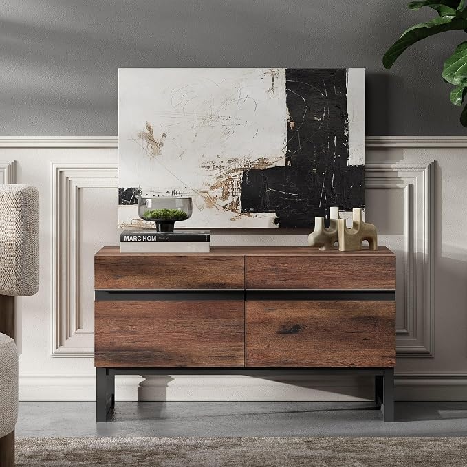 WAMPAT Modern TV Stand for 26-40 Inch TVs, Wood Entertainment Center - Image 3