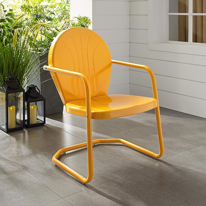 Crosley Furniture Griffith Outdoor Chair, Retro Metal Patio Chairs - Image 15
