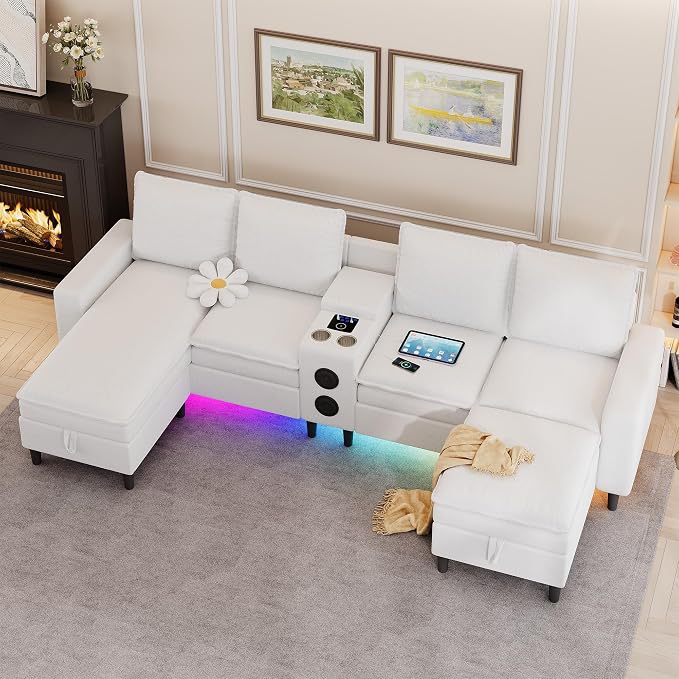 Sectional Couches for Living Room, 4 Seat Sectional Sofa - Image 8