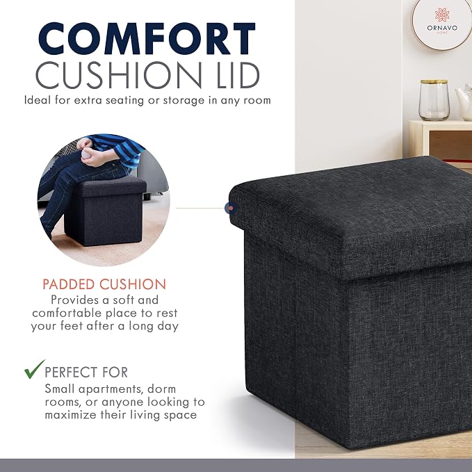 Ornavo Home Small Storage Ottoman, - Image 6