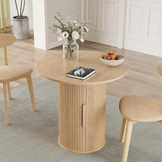 31.5" Round Dining Table for 2-4, Modern Farmhouse Kitchen Table - Image 7