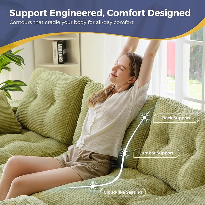 MAXYOYO 104" L Shaped Modular Sectional Sofa - Image 7