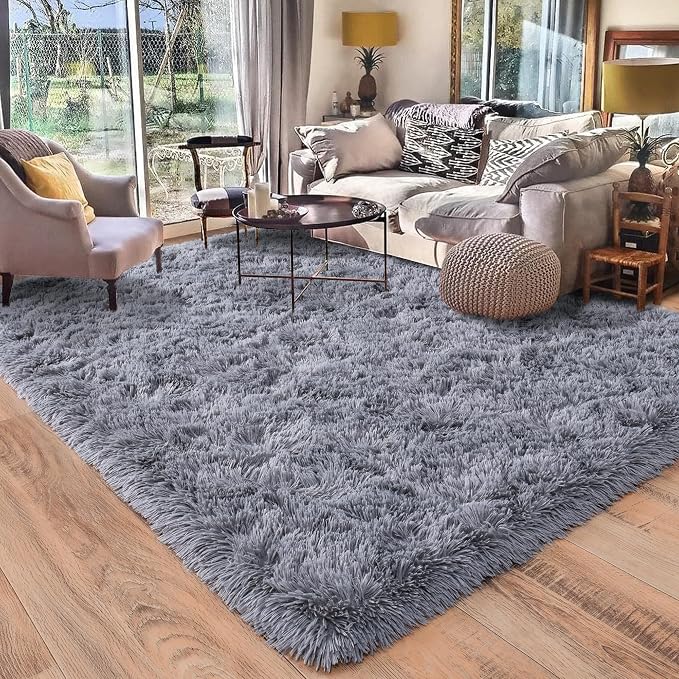 Rugs for Living Room 8x10, Soft Shaggy Modern Shag Area Rug for Bedroom by Quntue