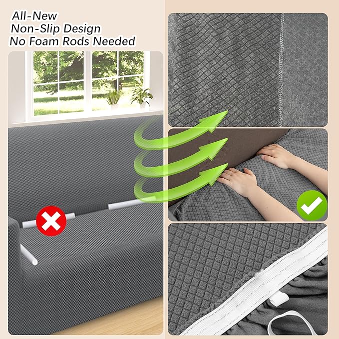 Arfntevss Stretch Sectional Couch Covers L Shaped Corner Sectional Sofa Cover - Image 4
