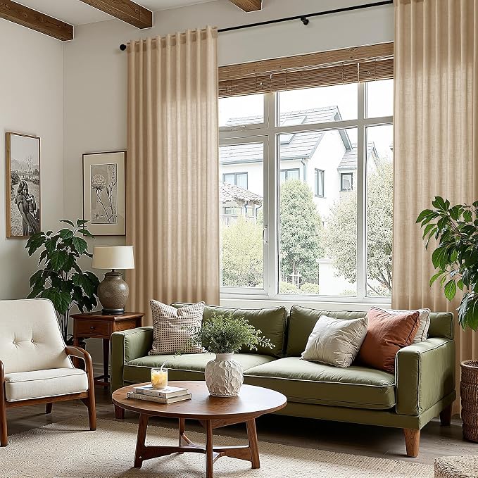 Nanspring Sand Beige Curtains 102 Inches Long - Image 7
