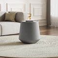 19.68" Round Marble End Table, Modern Cup Shaped Side Table by Henf