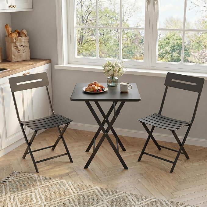 GarveeTech 3-Piece Folding Bistro Set, Heavy Duty Outdoor Patio Furniture - Image 6