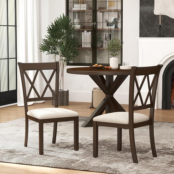 Roundhill Furniture Windvale Fabric Upholstered Dining Chair - Image 4