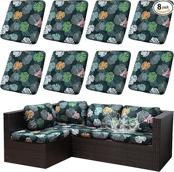 Outdoor Cushion Covers Set, Replacement by SUKAIKEQA