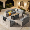 ovios 13 Pieces Patio Furniture Set, Outdoor Wicker Sectional Sofa by OVIOS