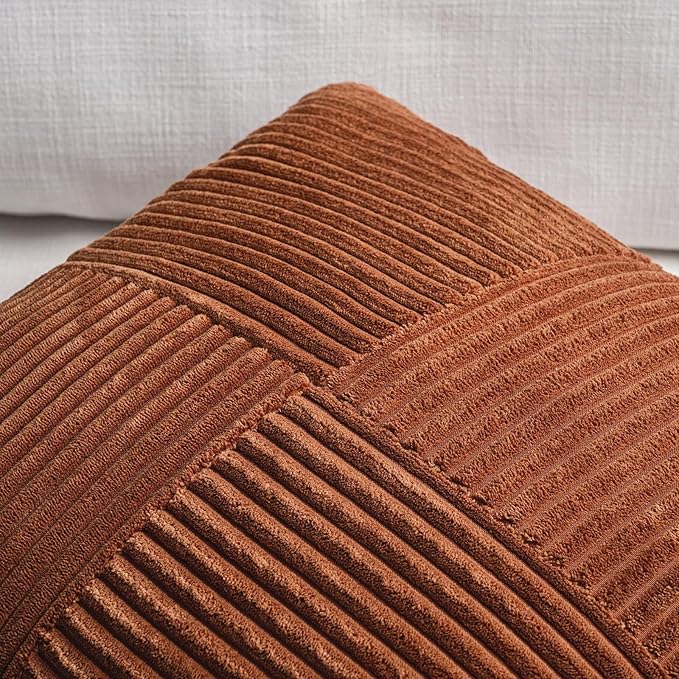 Fancy Homi 2 Packs Rust Samll Decorative Throw Pillow Covers 14x14 Inch - Image 3