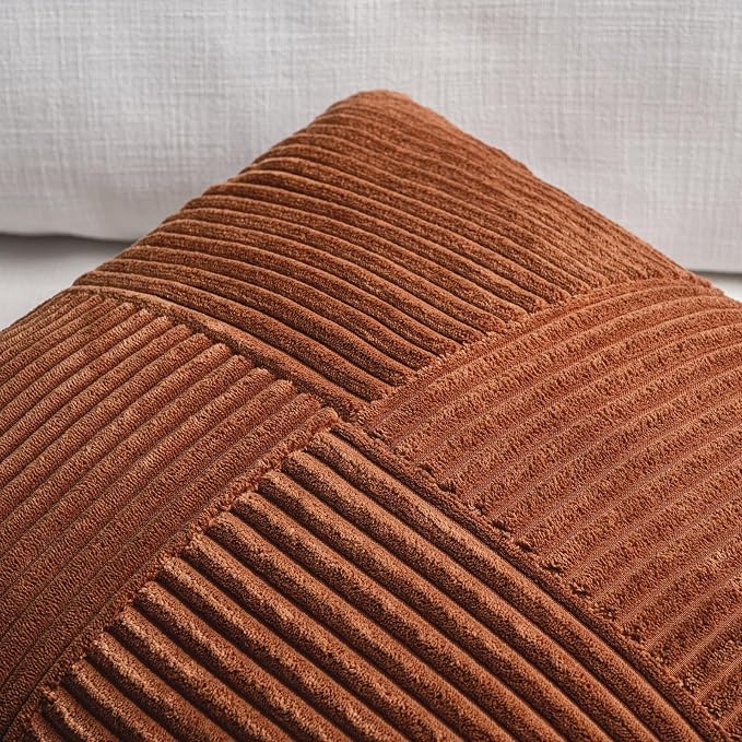 Fancy Homi 2 Packs Rust Lumbar Decorative Throw Pillow Covers 12x20 Inch - Image 3