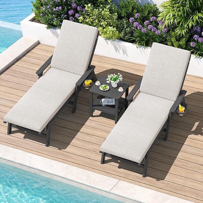 SERWALL Outdoor Chaise Lounge Set of 2 - Image 2