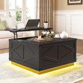 Jocoevol Farmhouse Lift Top Coffee Table, Square Wood Center Table by JOCOEVOL