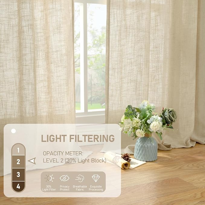 LAMIT Extra Wide Linen Curtains - Image 3