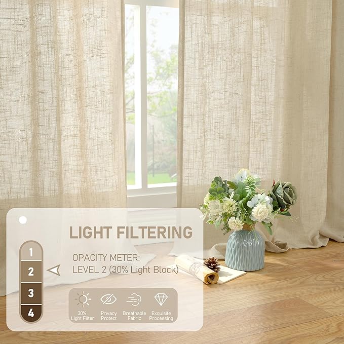 LAMIT Natural Linen Blended Curtains - Image 4