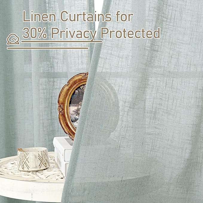 LAMIT Greyish Blue Linen Curtains - Image 5