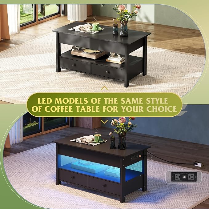WLIVE Coffee Table, Lift Top Coffee Table - Image 8