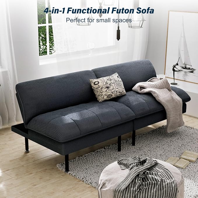 Ribilake 2 Sets 70" Futon Sofa Bed, 4 in 1 Multi-Function Couch Sleeper - Image 8