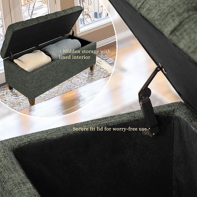 Homepop Home Decor Tufted Ainsley Button Storage Ottoman Bench - Image 6