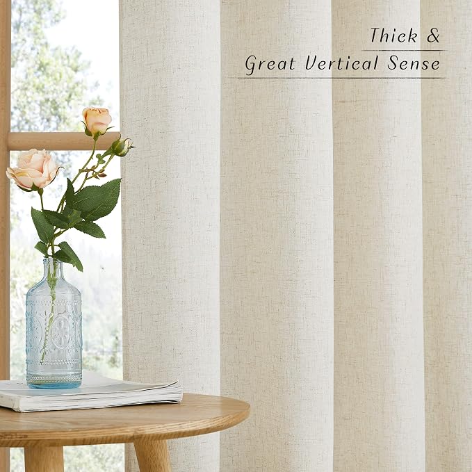 NICETOWN Textured Linen Sheer 108 inch Curtains - Image 6