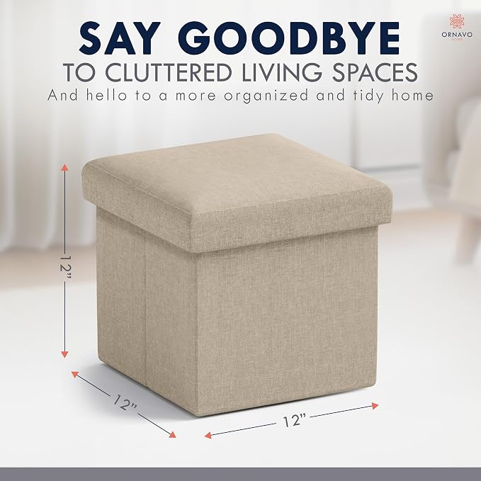 Ornavo Home Small Storage Ottoman, - Image 2