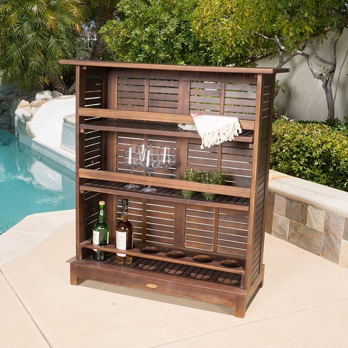 Christopher Knight Home Riviera Acacia Non-FSC KD Wood Bar, Rich Mahagony - Image 4
