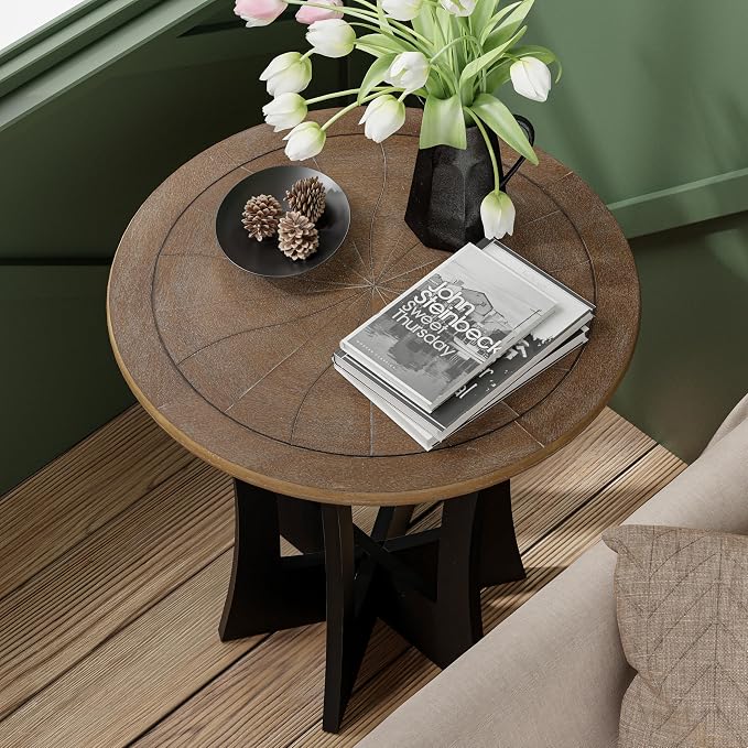 COZAYH Farmhouse Round End Table - Image 3