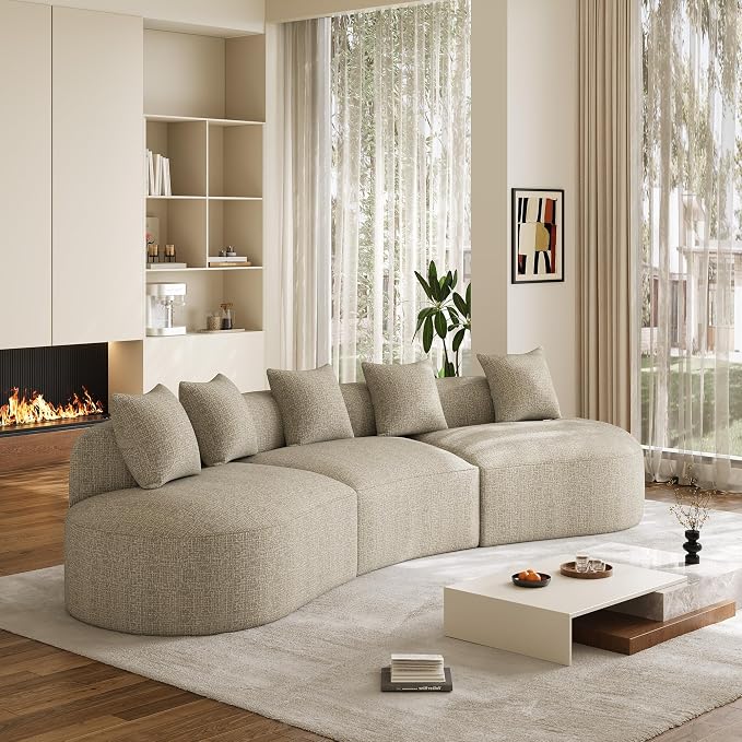 134" Oversized Sectional Sofa for Living Room, Modern Luxury Plush Chenille - Image 9