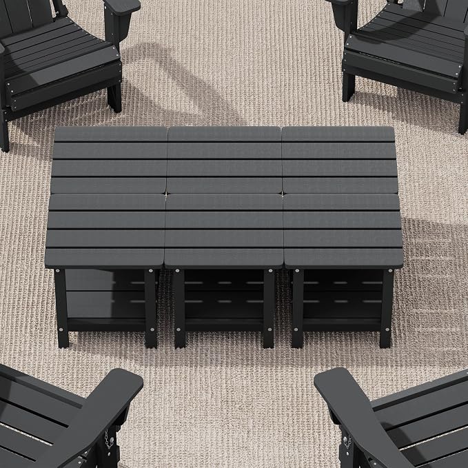 SERWALL Adirondack Table Set of 6, Outdoor Side Table- Gray by SERWALL