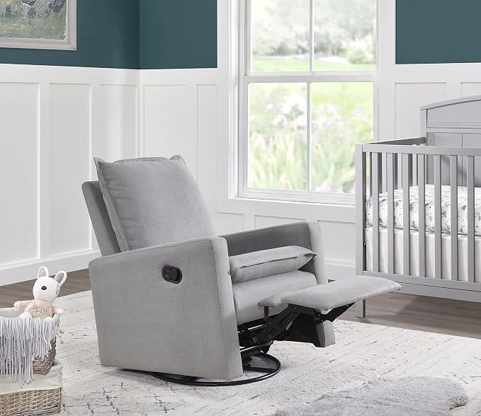 Oxford Baby Uptown Upholstered Swivel Glider and Recliner Nursery Chair - Image 10