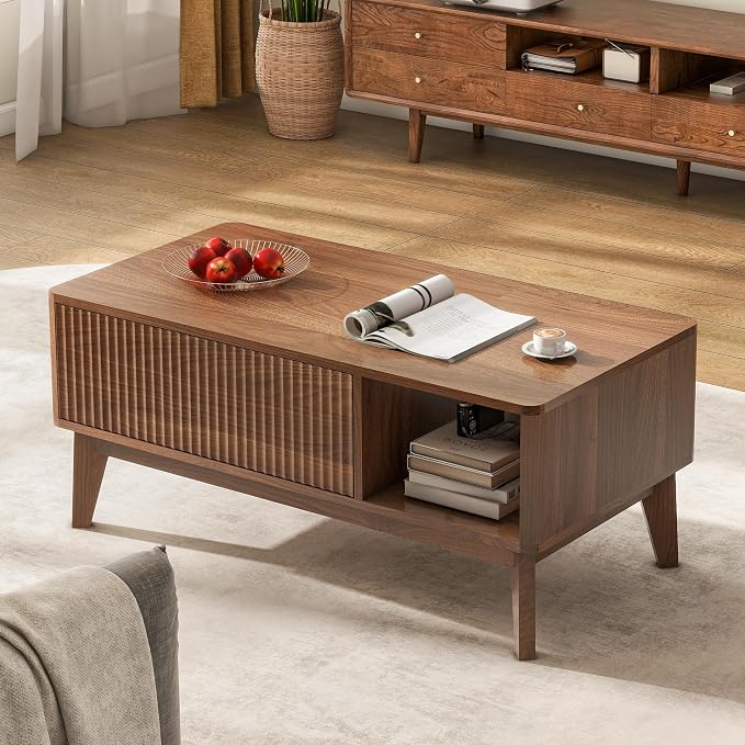 LYNCOHOME Fluted Lift Top Coffee Table - Image 4