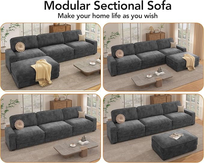 Vipbear 120" Oversized Modular Sectional Sofa, L Shaped Couch Set - Image 8