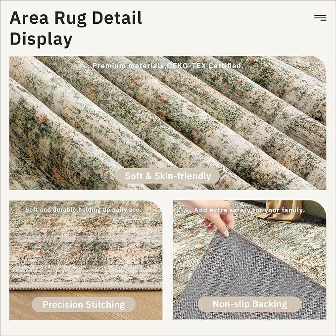 Soalmost Washable Area Rug 8x10, Large Soft Rugs - Image 6
