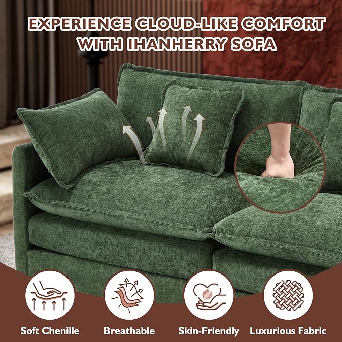 Ihanherry Cloud Sofa 77 Inch Loveseat, Modern Sectional Couch, 2-Seats Sofa - Image 5